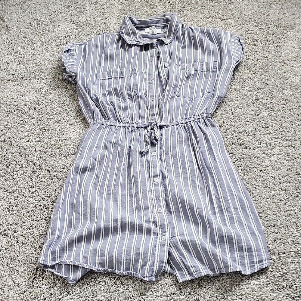 Striped Button-Up Romper